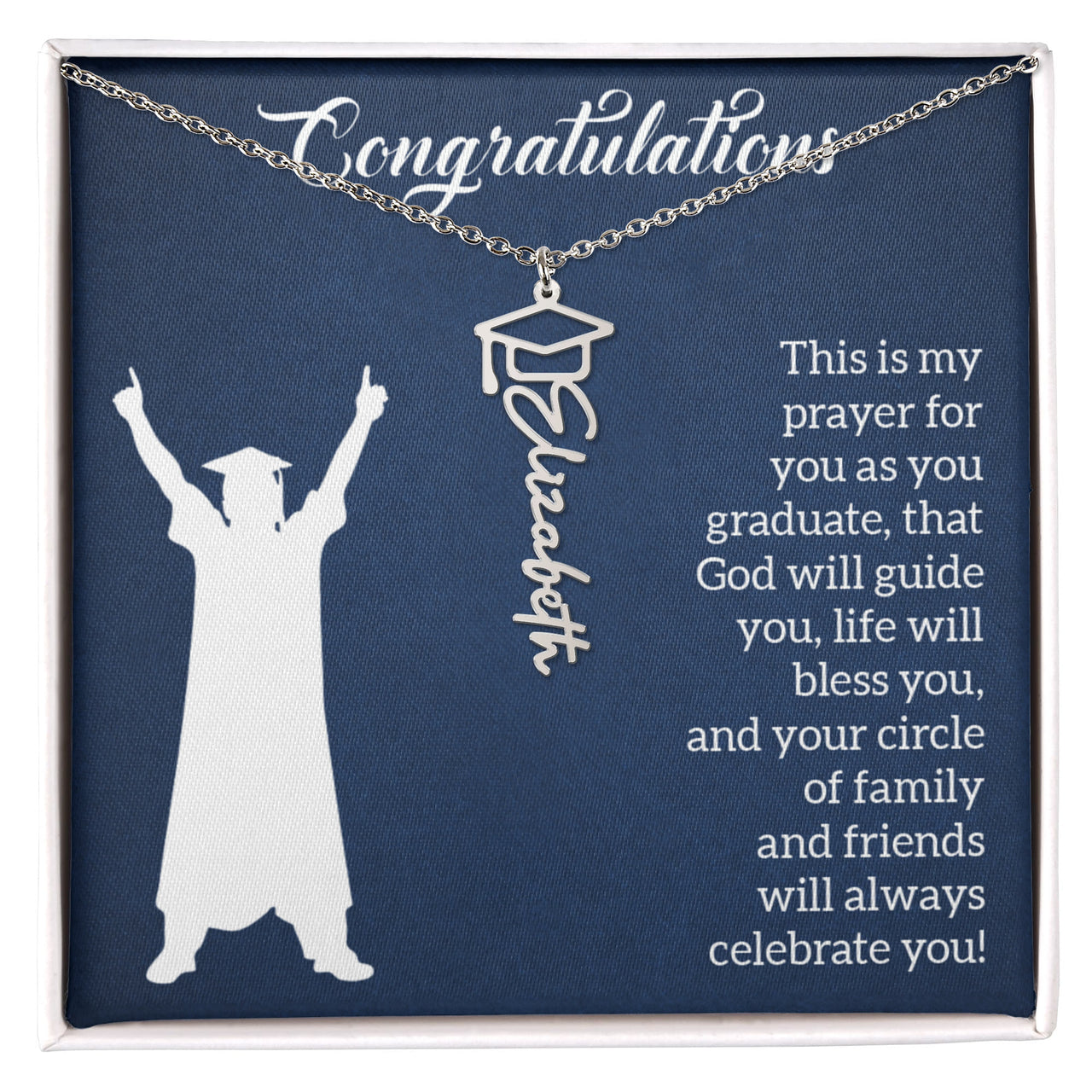 Graduation Cap Name Necklace - Graduation, Religion, This Is My Prayer