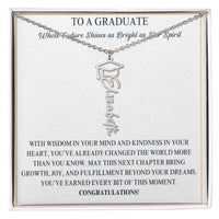Graduation Cap Name Necklace - Wife