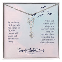 Graduation Cap Name Necklace - Gift For Daughter From Mom, Soar Above The Rest