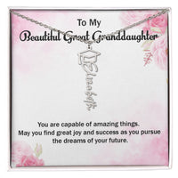 Graduation Cap Name Necklace - Gift for Great Granddaughter, May You Find Great Joy And Success