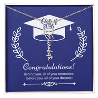 Graduation Cap Name Necklace - On Your Graduation Day