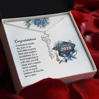 Graduation Cap Name Necklace - Congratulations, Graduation Marks