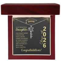 Graduation Cap Name Necklace - To My Beautiful Daughter, This Heart Marks
