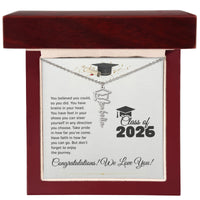 Graduation Cap Name Necklace - You Believed You Could