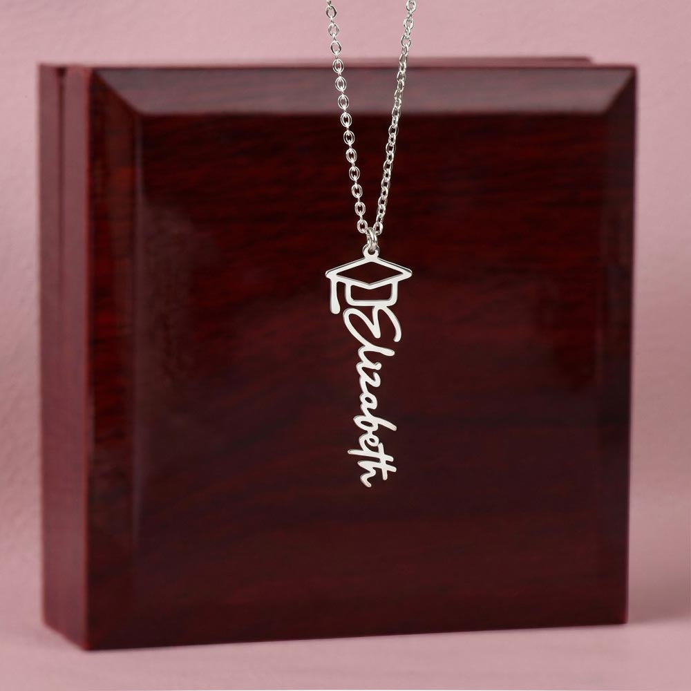Graduation Cap Name Necklace - To a Beautiful Girl on her Graduation Day