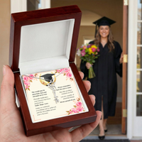 Graduation Cap Name Necklace - Faith. Hope. Love.