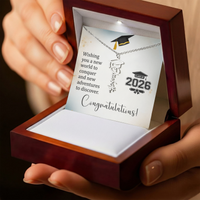 Graduation Cap Name Necklace - Wishing You a New World