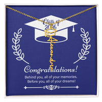 Graduation Cap Name Necklace - On Your Graduation Day