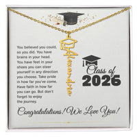 Graduation Cap Name Necklace - You Believed You Could