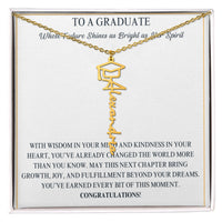 Graduation Cap Name Necklace - Wife
