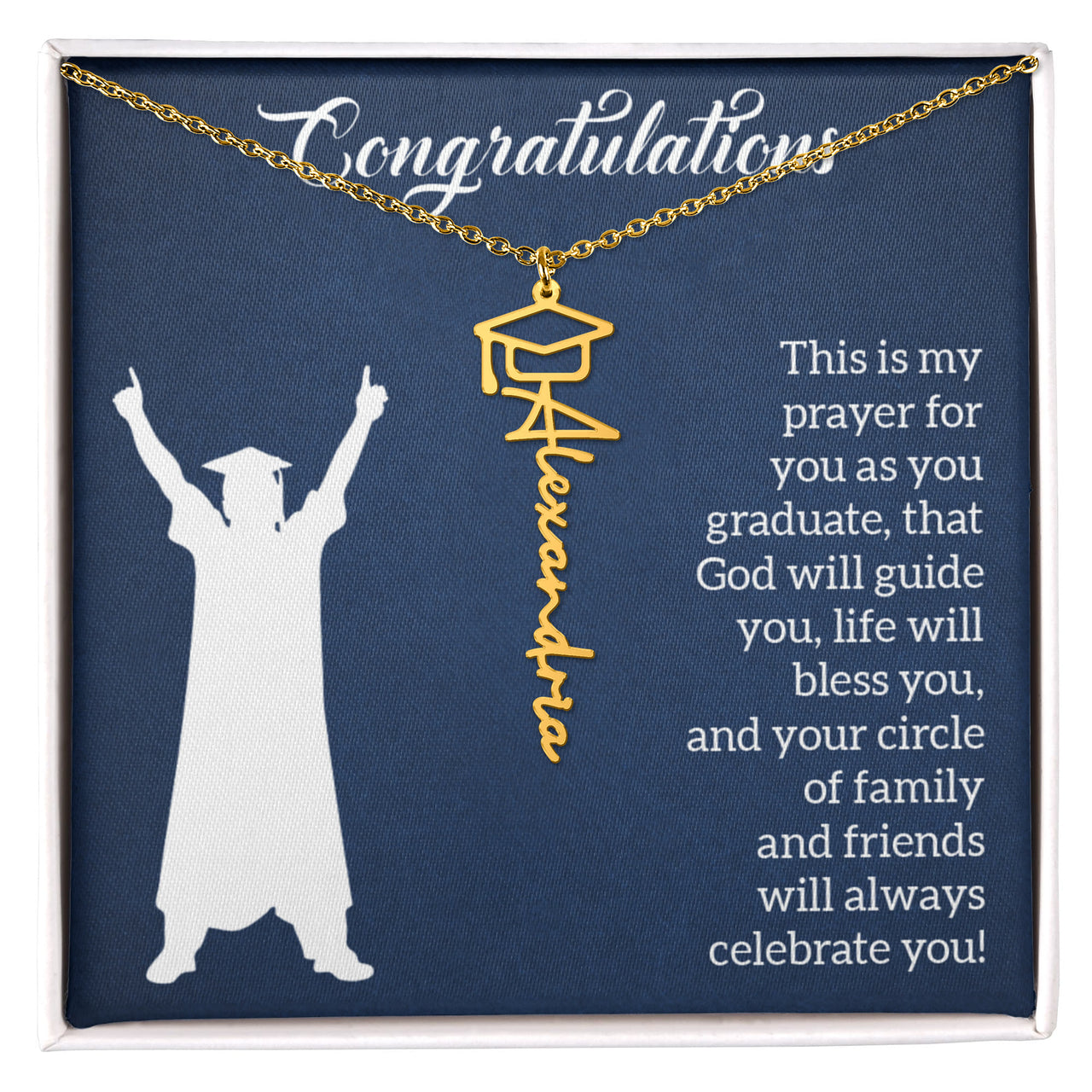 Graduation Cap Name Necklace - Graduation, Religion, This Is My Prayer
