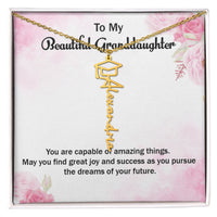 Graduation Cap Name Necklace - Gift for Granddaughter, May You Find Great Joy And Success