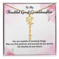 Graduation Cap Name Necklace - Gift for Great Granddaughter, May You Find Great Joy And Success