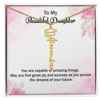Graduation Cap Name Necklace - Gift for Daughter, May You Find Great Joy And Success