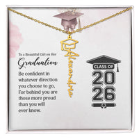 Graduation Cap Name Necklace - To a Beautiful Girl on her Graduation Day