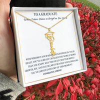 Graduation Cap Name Necklace - Wife