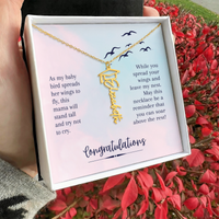 Graduation Cap Name Necklace - Gift For Daughter From Mom, Soar Above The Rest