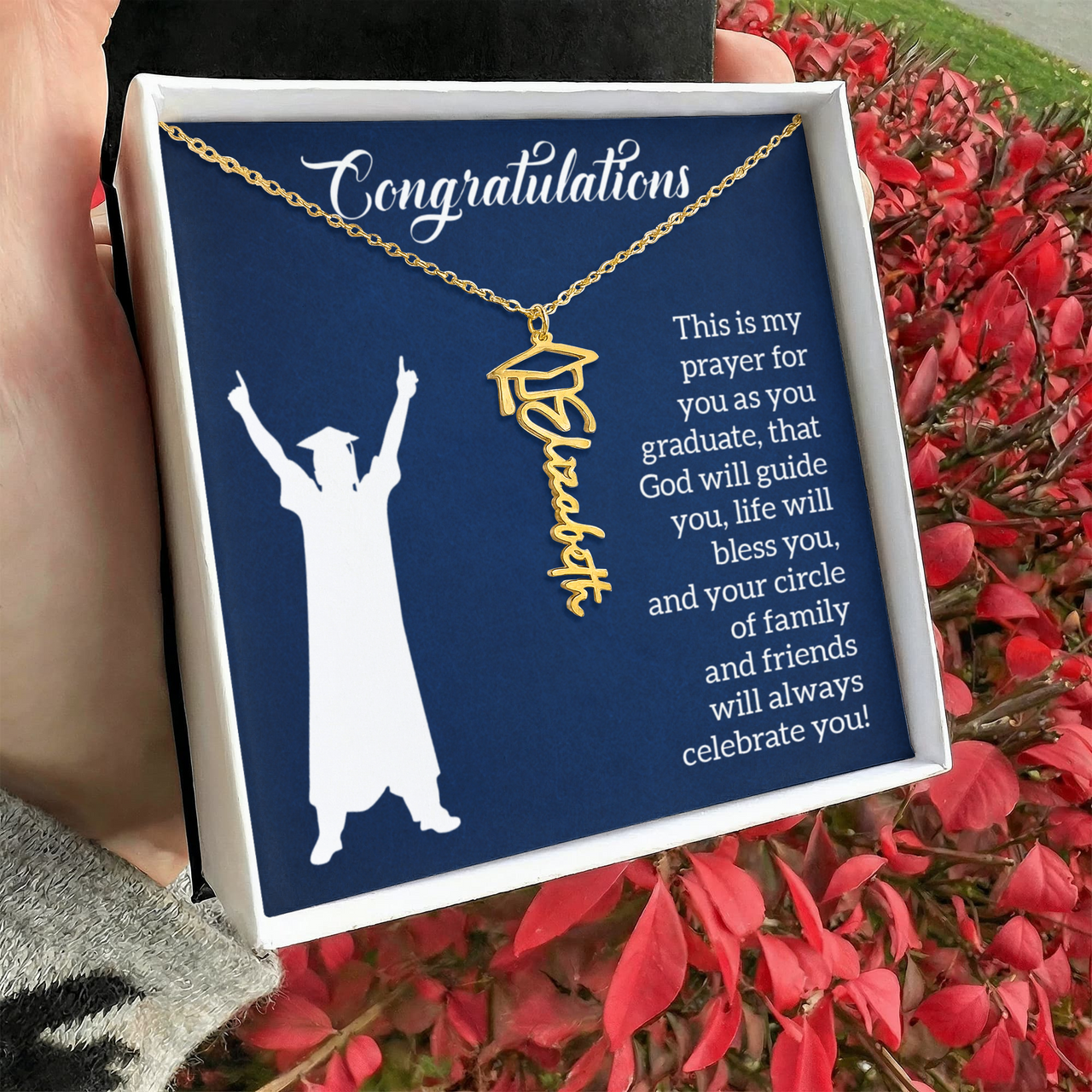 Graduation Cap Name Necklace - Graduation, Religion, This Is My Prayer