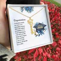 Graduation Cap Name Necklace - Congratulations, Graduation Marks