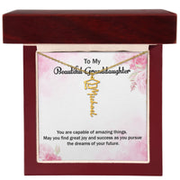 Graduation Cap Name Necklace - Gift for Granddaughter, May You Find Great Joy And Success