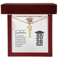 Graduation Cap Name Necklace - To a Beautiful Girl on her Graduation Day