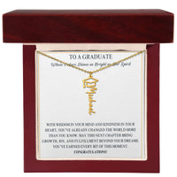 Graduation Cap Name Necklace - Wife