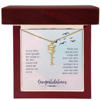 Graduation Cap Name Necklace - Gift For Daughter From Mom, Soar Above The Rest