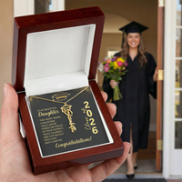 Graduation Cap Name Necklace - To My Beautiful Daughter, This Heart Marks