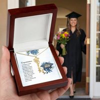 Graduation Cap Name Necklace - Congratulations, Graduation Marks