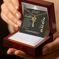Graduation Cap Name Necklace - To My Beautiful Daughter, This Heart Marks