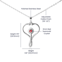 Heart Stethoscope Necklace – Gift for Mom, Nurse, Hero - TreasuredTale