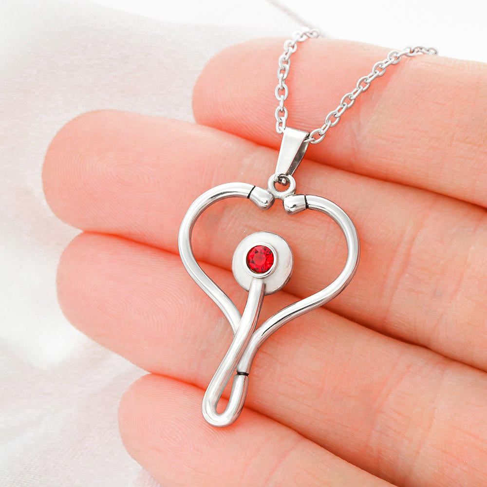 Heart Stethoscope Necklace – Gift for Mom, Nurse, Hero