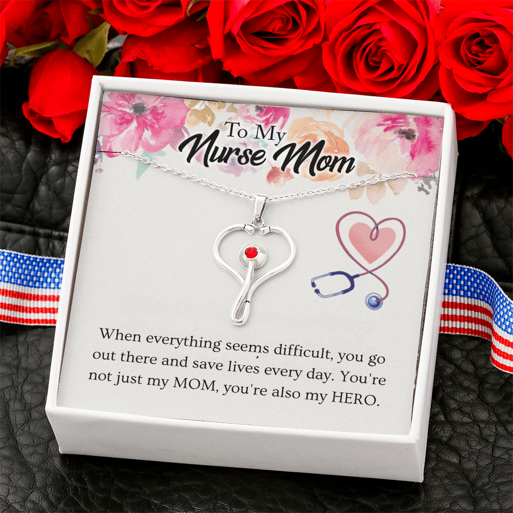 Heart Stethoscope Necklace – Gift for Mom, Nurse, Hero - TreasuredTale