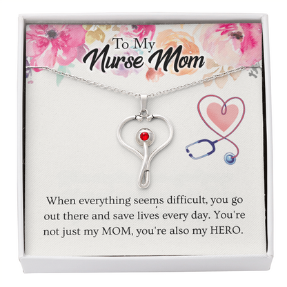 Heart Stethoscope Necklace – Gift for Mom, Nurse, Hero