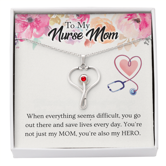 Heart Stethoscope Necklace – Gift for Mom, Nurse, Hero