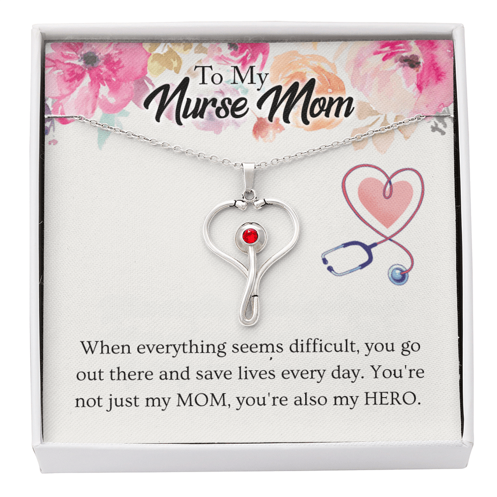 Heart Stethoscope Necklace – Gift for Mom, Nurse, Hero - TreasuredTale