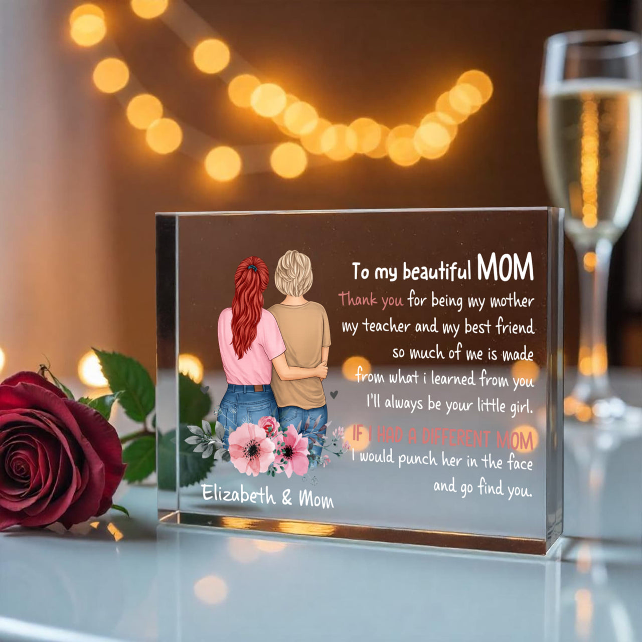Funny Printed Acrylic Block for Mom - Mother's Day Gift