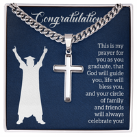 Artisan Cross with Cuban Link Chain - Graduation, Religion, This Is My Prayer