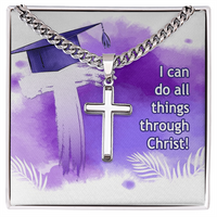 Artisan Cross with Cuban Link Chain - Graduation, Religion, I Can Do All Things