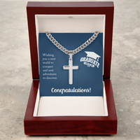 Artisan Cross with Cuban Link Chain - Gift For Him, Son, Grandson, Wishing You A New Word