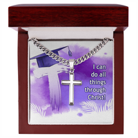 Artisan Cross with Cuban Link Chain - Graduation, Religion, I Can Do All Things