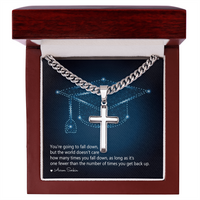Artisan Cross with Cuban Link Chain - Graduation, You Get Back Up