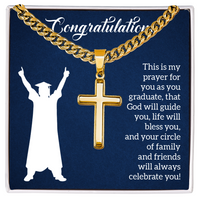 Artisan Cross with Cuban Link Chain - Graduation, Religion, This Is My Prayer