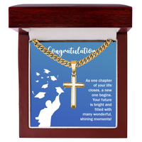 Artisan Cross with Cuban Link Chain - Graduation, Congratulations