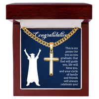 Artisan Cross with Cuban Link Chain - Graduation, Religion, This Is My Prayer
