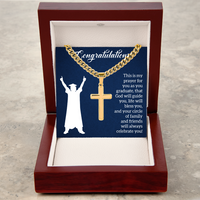 Artisan Cross with Cuban Link Chain - Graduation, Religion, This Is My Prayer