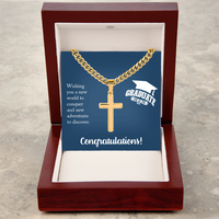 Artisan Cross with Cuban Link Chain - Gift For Him, Son, Grandson, Wishing You A New Word
