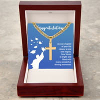 Artisan Cross with Cuban Link Chain - Graduation, Congratulations