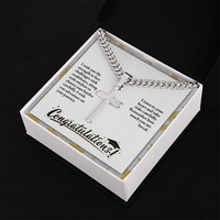 Personalized Cross with Cuban Link Chain - Graduation, Religion, I Wish You The Strength
