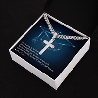 Personalized Cross with Cuban Link Chain - Graduation, You Get Back Up